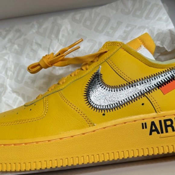 BRAND NEW Off-White UNIVERSITTY GOLD Nike AF1  8w (6.5m) - Picture 5 of 9